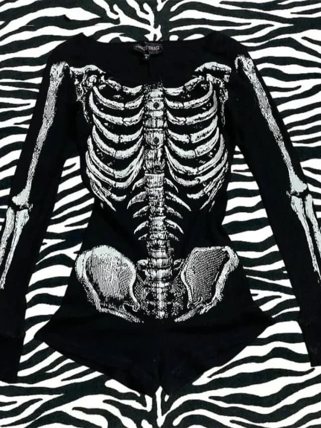 High Street Bodysuit Punk Skulls Women Clothing Backless Vintage 90s Gothic Slim Dark Femme Summer Playsuit Girl 2025 Jumpsuits