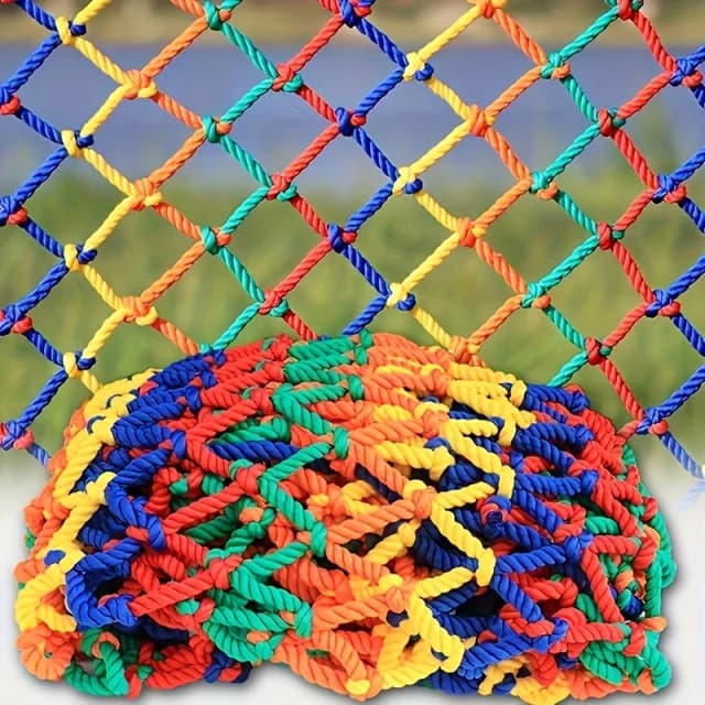 Colorful Strong Knot Rope Netting, Durable Outdoor Garden Patio Decorative Netting, Pea and Bean Plant Support Climbing Netting,