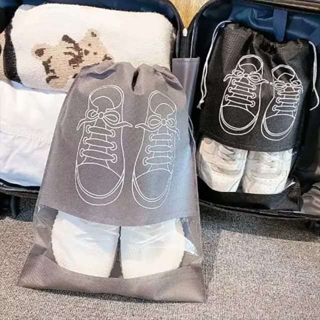 2/5/10 Shoes Storage Bag Closet Organizer Non Woven Travel Portable Bag Waterproof Pocket Clothing Classified Draw Hanging Bag
