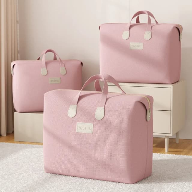 Soft Pink Duffel Bag: Perfect for Travel, Student Dorms, or Home Storage - Handy and Lightweight