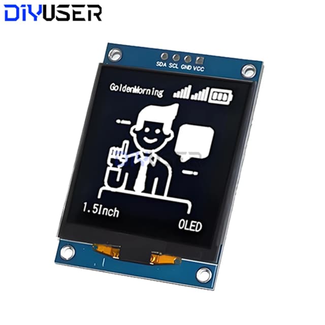 1.5 Inch OLED Display Module 128x128 Pixels SH1107 Driver I2C IIC 4Pin for ESP32 Raspberry Pi